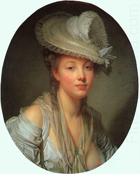 Jean Baptiste Greuze Young Woman in a White Hat china oil painting image